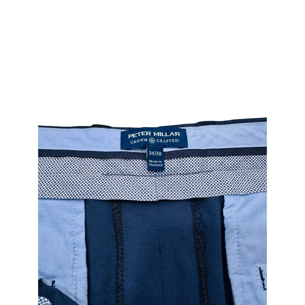 Peter Millar Crown Crafted Mens Size 34x28 Blue Flat Front Dress Pants 34x28